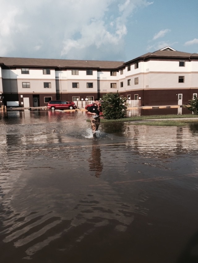 Flooded apartment complex in Kimball